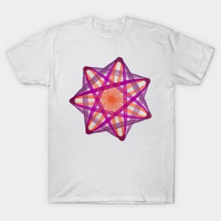 Seven-Point Purple Orange Purple Pink Pattern T-Shirt